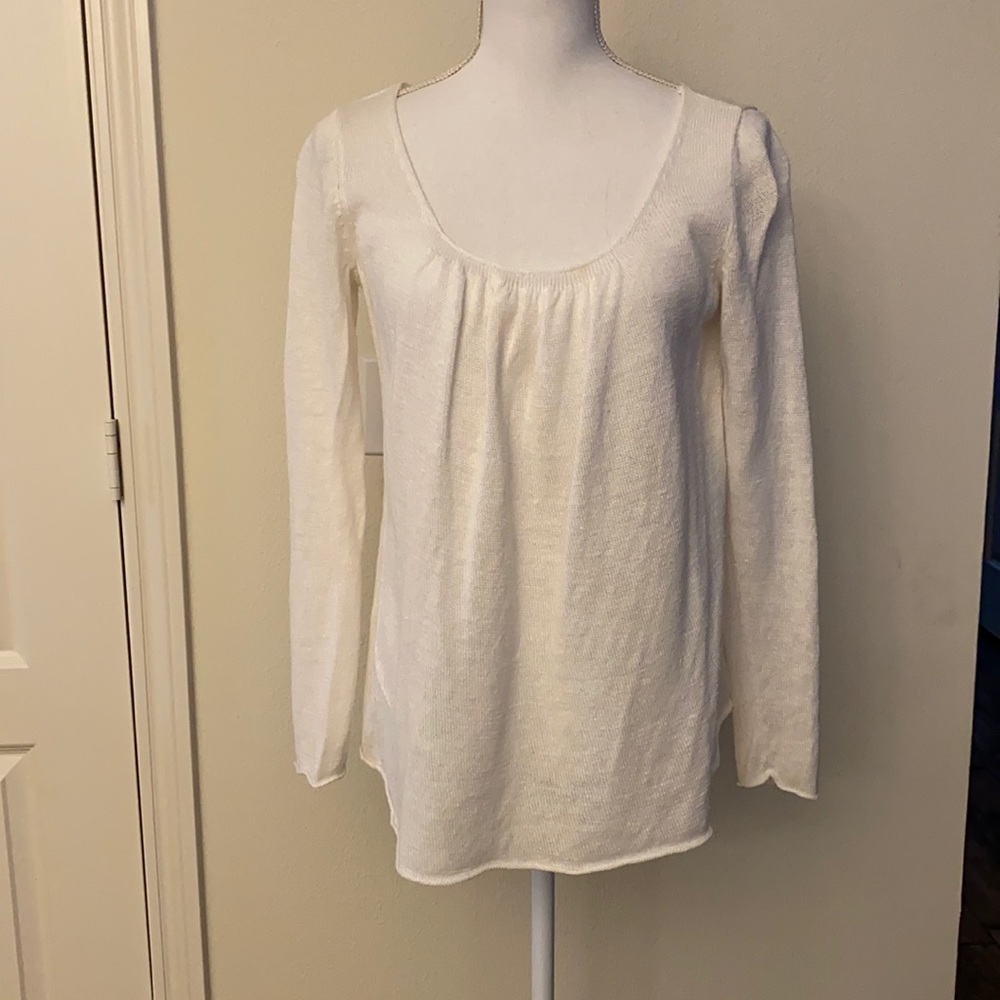 Eileen Fisher linen white sweater